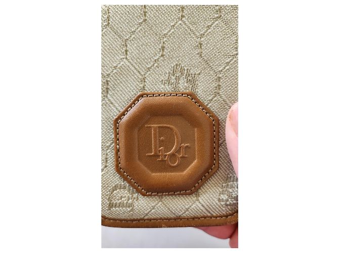 Borsa a tracolla Christian Dior Beige in tela e pelle - vista 7