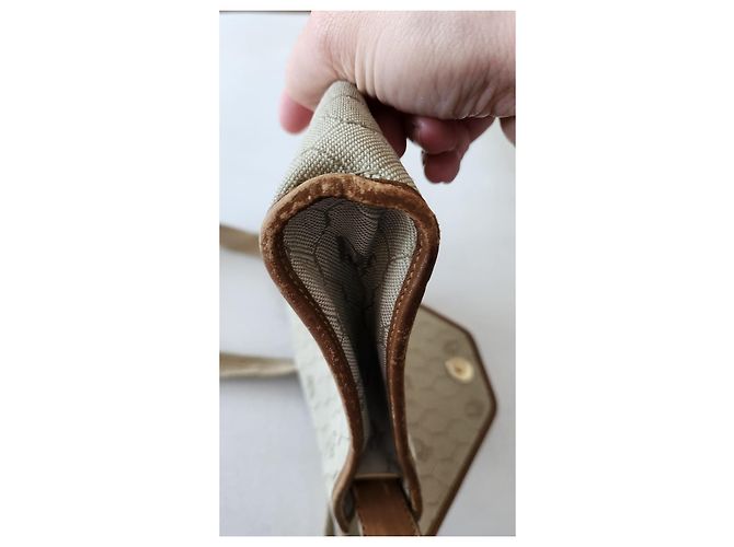 Borsa a tracolla Christian Dior Beige in tela e pelle - vista 8