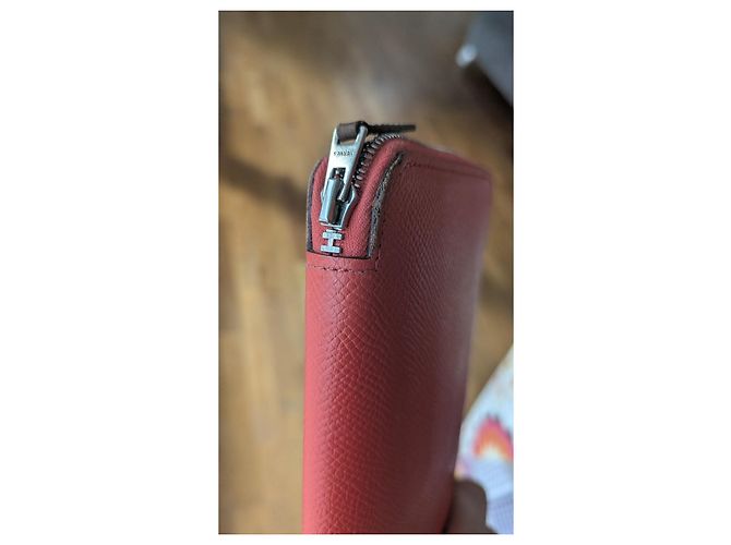 Silk In Hermès Silk'In Leder Geldbörse Rot - Ansicht 17