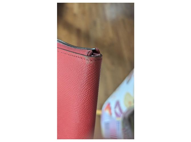 Silk In Hermès Silk'In Leder Geldbörse Rot - Ansicht 7