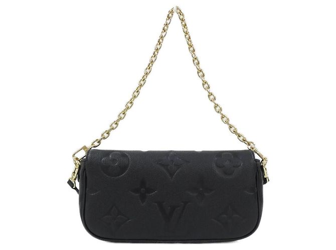Borsa a Spalla Louis Vuitton Monogram Empreinte Wallet on Chain Ivy Nero - vista 2