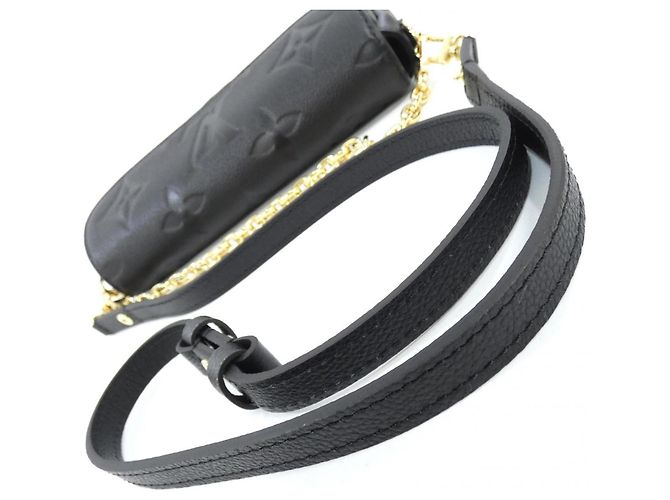 Borsa a Spalla Louis Vuitton Monogram Empreinte Wallet on Chain Ivy Nero - vista 5