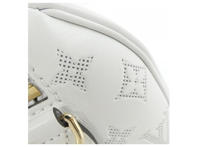 Speedy Borsa Boston Bandoulière Monogram Flowering di Louis Vuitton Bianco - vista 4