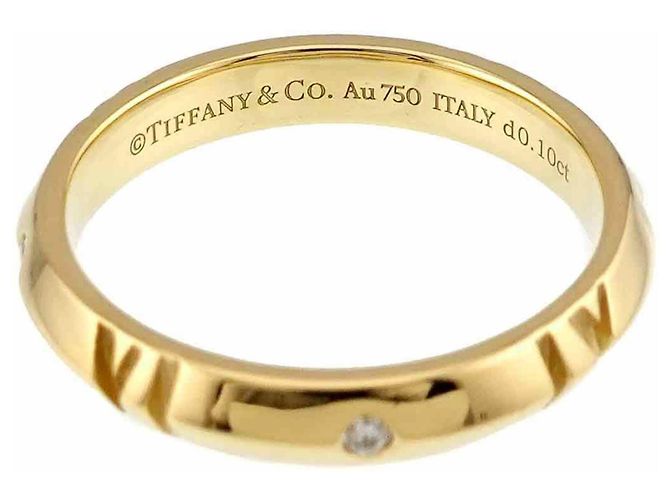 Tiffany & Co. Atlas Closed Narrow Ring with . Diamond in Yellow Gold () - view 3