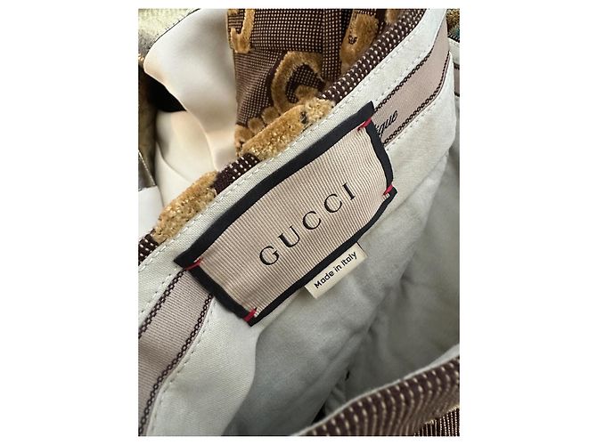 Completo Gucci in velluto marrone con monogramma GG dorato D'oro Caramello - vista 8