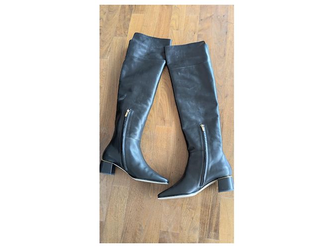 Botas altas Jimmy Choo Loren de cuero negro 41 - vista 2