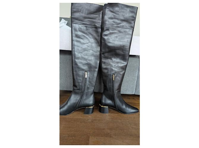 Botas altas Jimmy Choo Loren de cuero negro 41 - vista 3