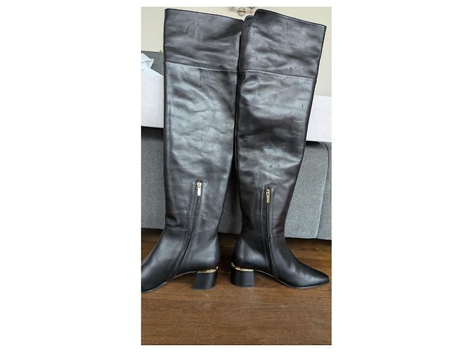 Botas altas Jimmy Choo Loren de cuero negro 41 - vista 4