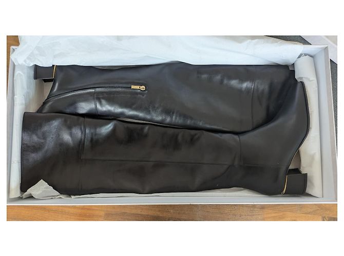 Botas altas Jimmy Choo Loren de cuero negro 41 - vista 5