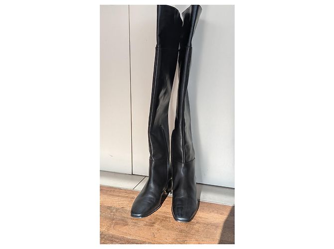 Botas altas Jimmy Choo Loren de cuero negro 41 - vista 7