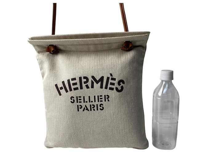 Hermès Borsa a Spalla Hermes Aline MM con Doppio Timbro Beige - vista 13