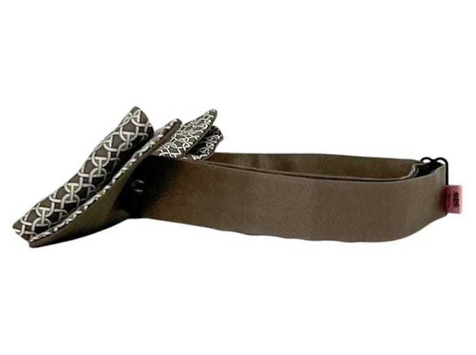 Hermès Papillon beige % seta HERMES cravatta nastro da uomo - vista 3