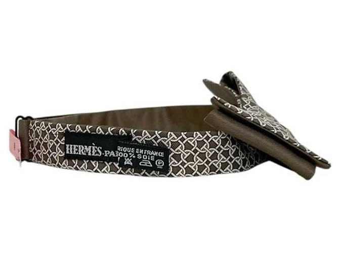 Hermès Papillon beige % seta HERMES cravatta nastro da uomo - vista 5