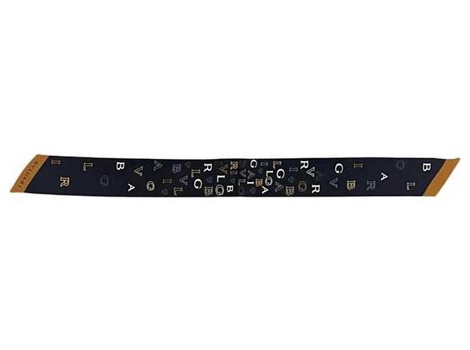 Bulgari Cachecol de seda BVLGARI Serpenti preto e bege para mulheres - vista 4