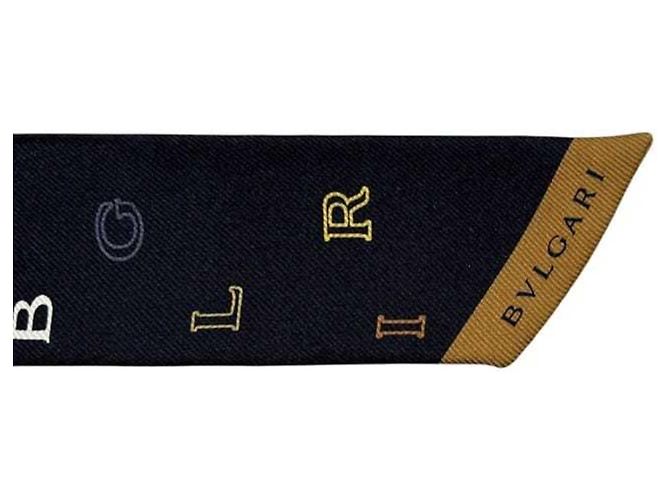 Bulgari Cachecol de seda BVLGARI Serpenti preto e bege para mulheres - vista 5