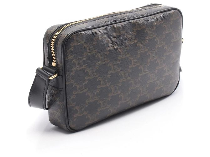 Céline Bolso mensajero mediano Triomphe de Celine Castaño Negro - vista 2