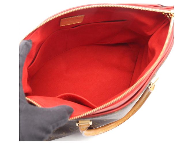 Borsa Pallas Louis Vuitton Marrone Rosso Fuschia Monogramma - vista 3