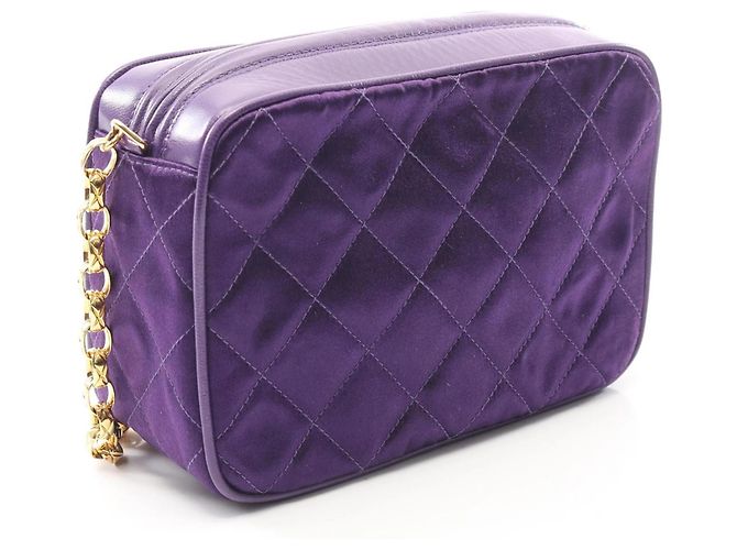 Bolso de Hombro de Tela Matelassé Chanel Púrpura - vista 2