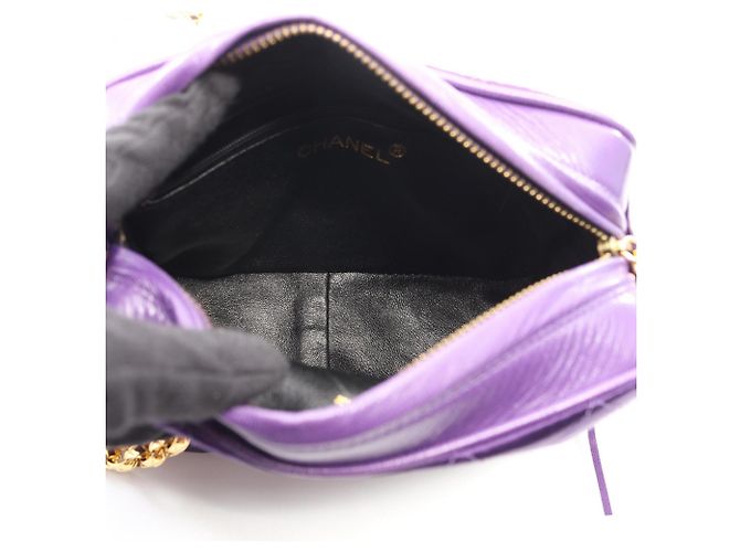 Bolso de Hombro de Tela Matelassé Chanel Púrpura - vista 3