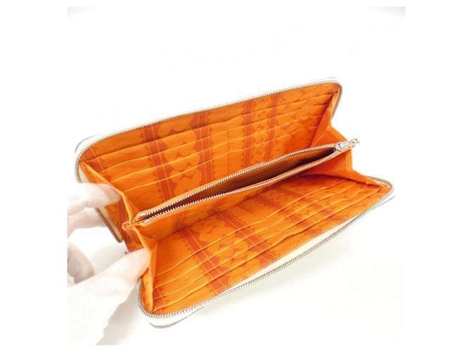Silk In Hermès CLIC CEST NOUE Seta nel portafoglio classico Arancione - vista 7