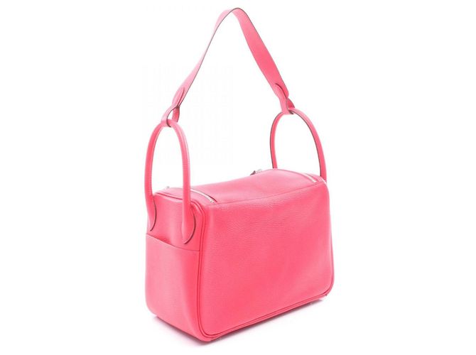 Borsa a Spalla Hermès Lindy in Pelle Taurillon Clemence, Rosa, per Donne - vista 2