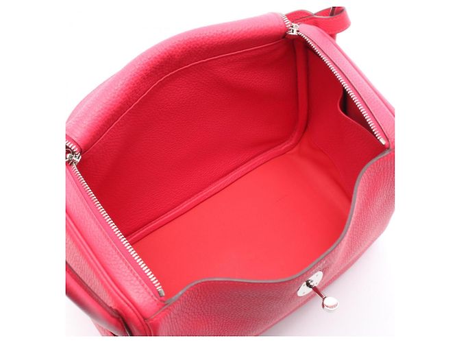 Borsa a Spalla Hermès Lindy in Pelle Taurillon Clemence, Rosa, per Donne - vista 3