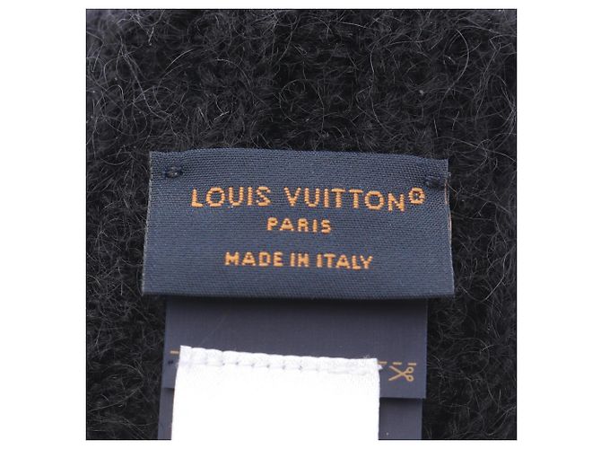 Guanti LV Script Louis Vuitton, Nylon, Lana e Mohair, Donna, Nero - vista 3