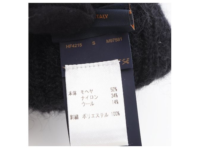 Guanti LV Script Louis Vuitton, Nylon, Lana e Mohair, Donna, Nero - vista 4