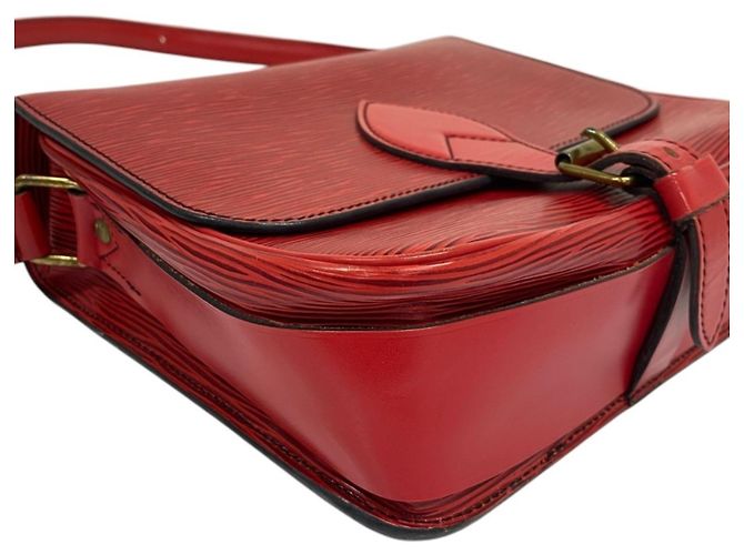 Borsa a Spalla Cartouchiere MM in Pelle Epi Louis Vuitton Rosso - vista 11