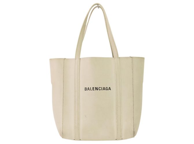 Borsa Tote Balenciaga Everyday Bianco sporco - vista 3
