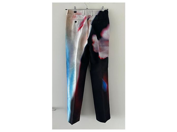 Alexander McQueen Solarized Blumenmuster Twill Anzugset Schwarz Weiß Rot Blau - Ansicht 10