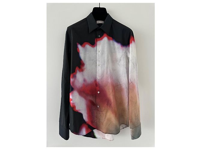 Alexander McQueen Solarized Blumenmuster Twill Anzugset Schwarz Weiß Rot Blau - Ansicht 6