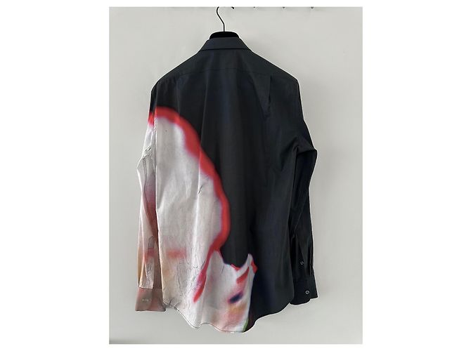 Alexander McQueen Solarized Blumenmuster Twill Anzugset Schwarz Weiß Rot Blau - Ansicht 7