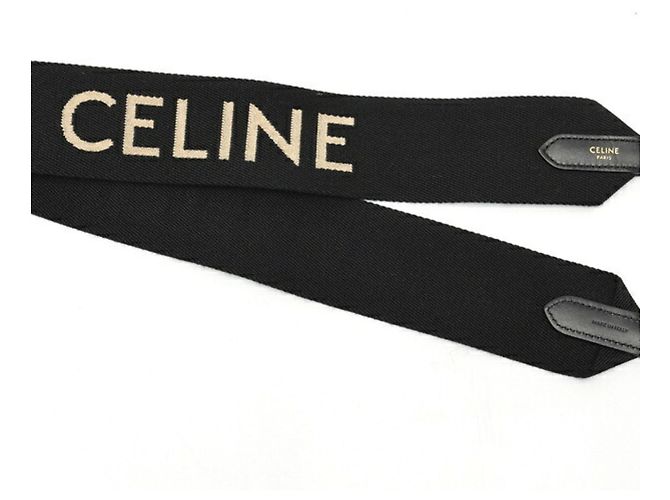 Céline Celine CELINE Sac à épaule à courte sangle en jacquard. Noir Blanc - vue 2