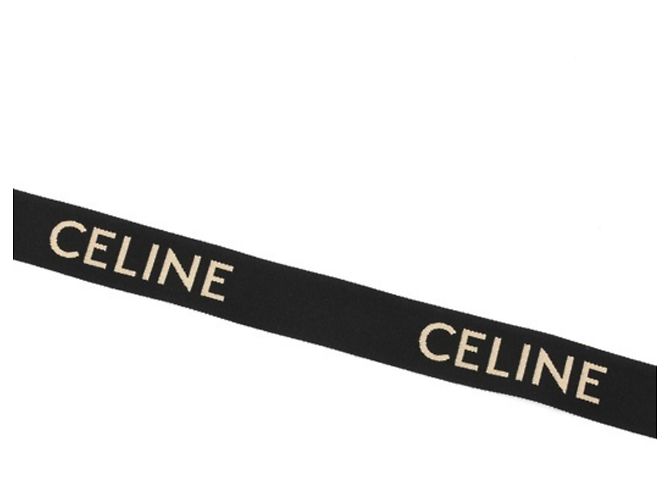 Céline Celine CELINE Sac à épaule à courte sangle en jacquard. Noir Blanc - vue 3