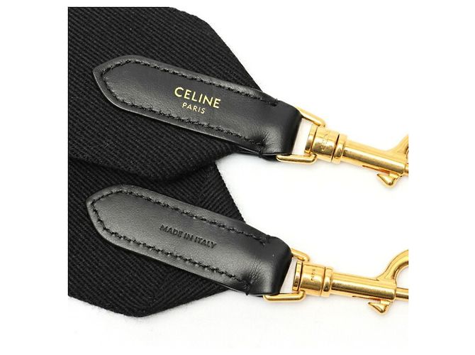 Céline Celine CELINE Sac à épaule à courte sangle en jacquard. Noir Blanc - vue 5