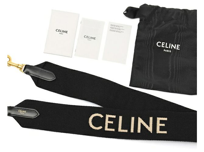 Céline Celine CELINE Sac à épaule à courte sangle en jacquard. Noir Blanc - vue 6