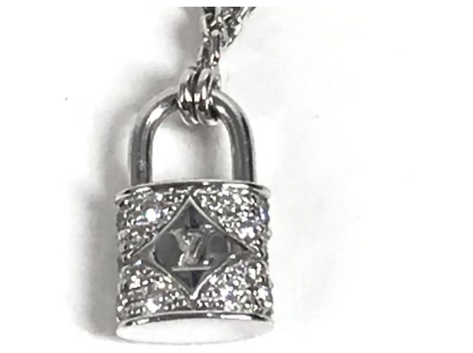 Louis Vuitton Pendente in diamante Lockit XS Accessorio Gioielli Collana in oro per Uomini e Donne Argento - vista 2