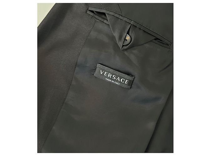Blazer Versace de seda com estampa de mitologia grega preto azul dourado - vista 3