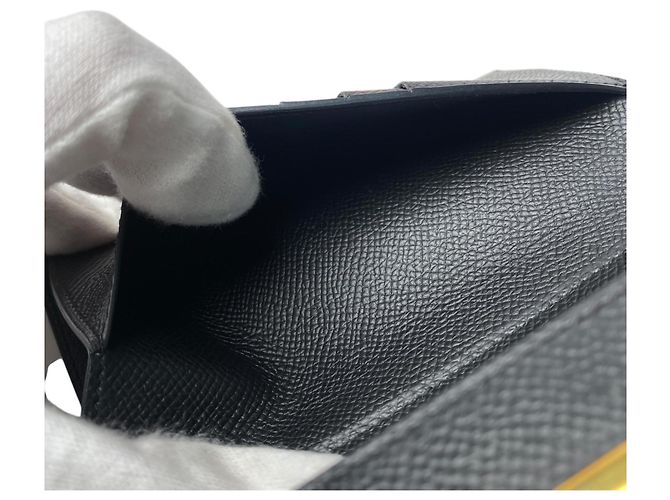 Hermes Hermès Kelly Wallet Medium Black Epson GD Hardware D Stamp Women's - view 9