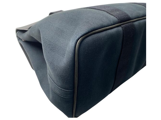 Hermès Damen Valparaiso MM Canvas Tote Bag Schwarz - Ansicht 15