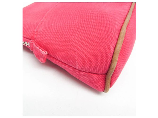 Pochette Mini Bolide Donna in Cotone e Pelle Hermès Marrone, Rosa - vista 4