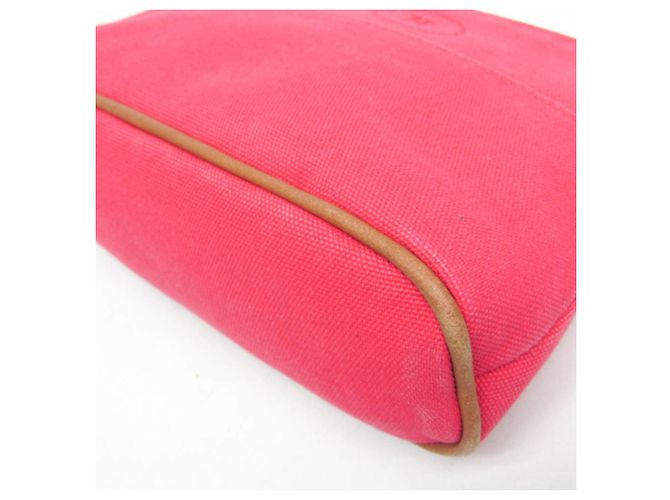 Pochette Mini Bolide Donna in Cotone e Pelle Hermès Marrone, Rosa - vista 5