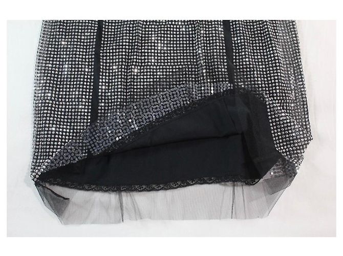 Gonna in tulle con cristalli Prada nera e argento Nero - vista 2