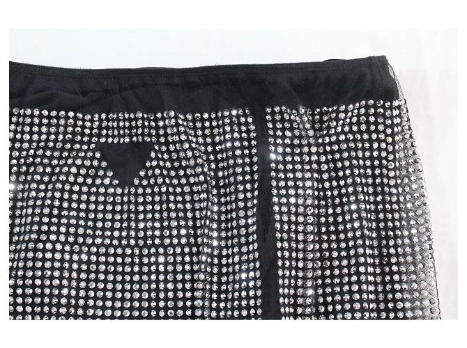 Gonna in tulle con cristalli Prada nera e argento Nero - vista 3