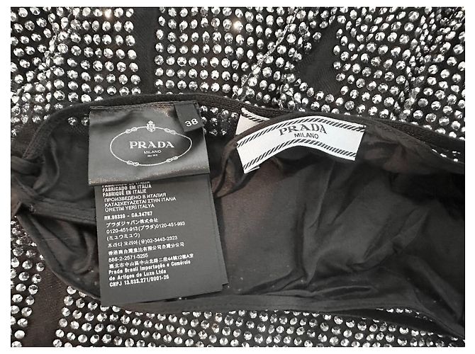 Gonna in tulle con cristalli Prada nera e argento Nero - vista 4