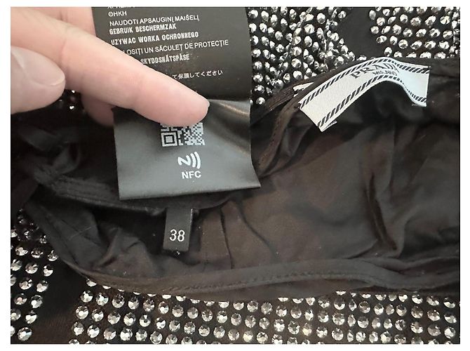 Gonna in tulle con cristalli Prada nera e argento Nero - vista 5