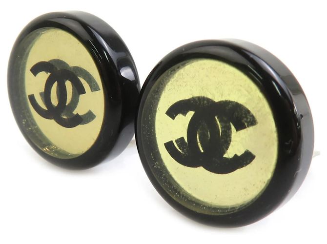Chanel Schwarz und Silber Clip Ohrringe - Ansicht 2