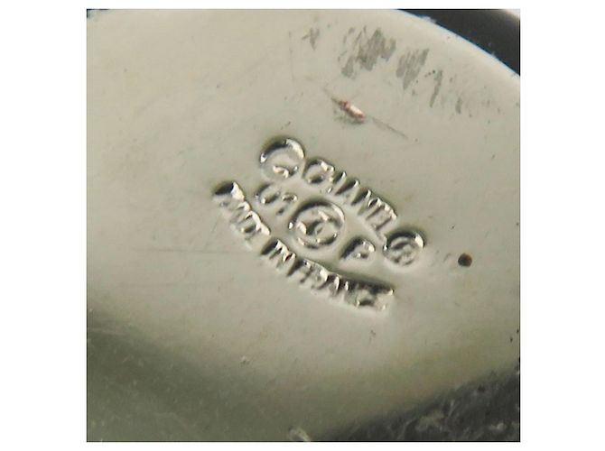 Chanel Schwarz und Silber Clip Ohrringe - Ansicht 8
