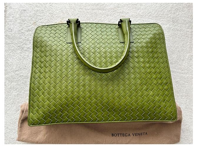 Valigetta Bottega Veneta Intrecciato Pelle Verde Verde oliva - vista 2